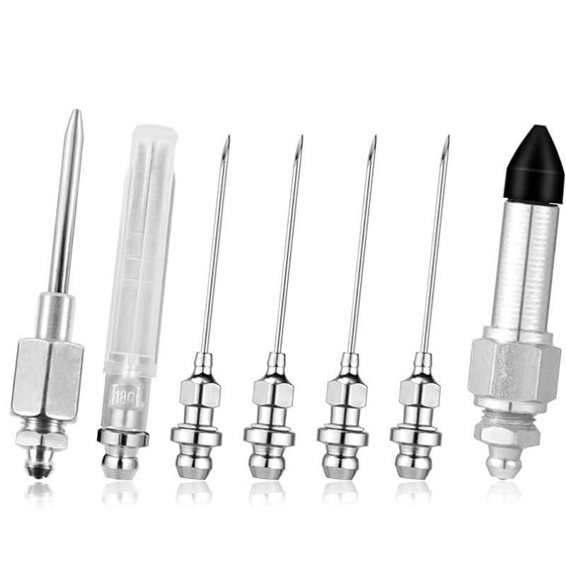 

5/7Pcs Grease Gun Needle Accessory Set Dispenser Rubber Coupler Adapter Injector Detachable Nozzles For Narrow Tight Spaces 7pcs