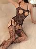 Sexy Black Crotchless Women's Lingerie Transparent Porn Fishnet Bodysuit Onlyfans Hollow Out Underwear Bodystocking Sex Costumes