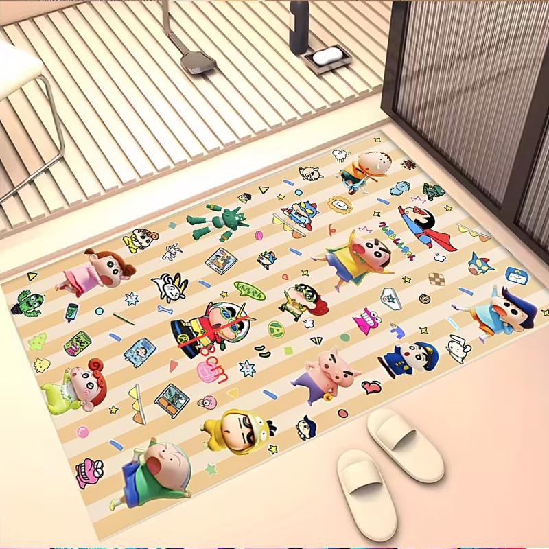 Crayon Shin Print Rug, Washable Floor Carpet, For Entryway Dorm Laundry Room Office Study, Home Decor Birthday Christmas Gift
