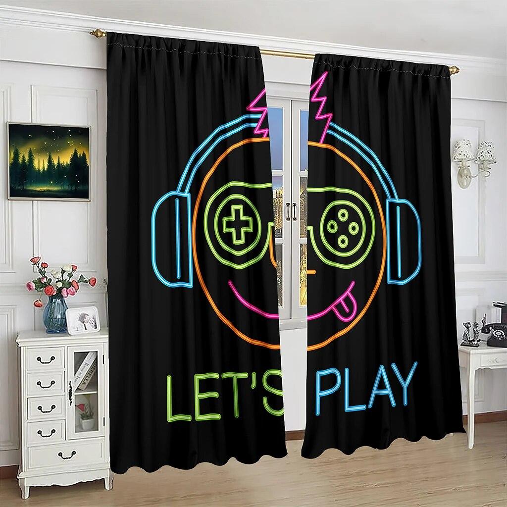 Cartoon Game Switch Controller Window Curtains Blinds For Living Room  Bedroom Bathroom Kicthen Office Door Home Decor