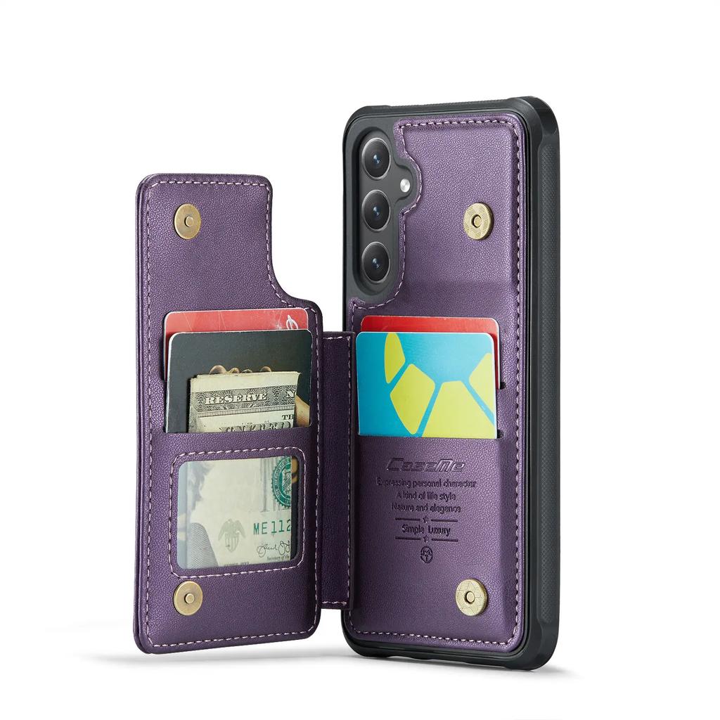 For Samsung Galaxy S23 S22 S21 S20 Ultra Wallet Case with Card Holder&RFID Blocking PU Leather Kickstand Magnetic Clasp Case