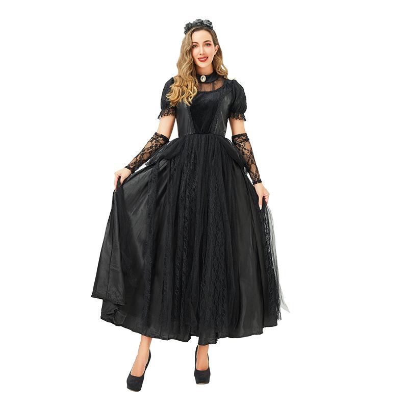 Halloween costume witch ghost bride dark goth vampire medieval dress
