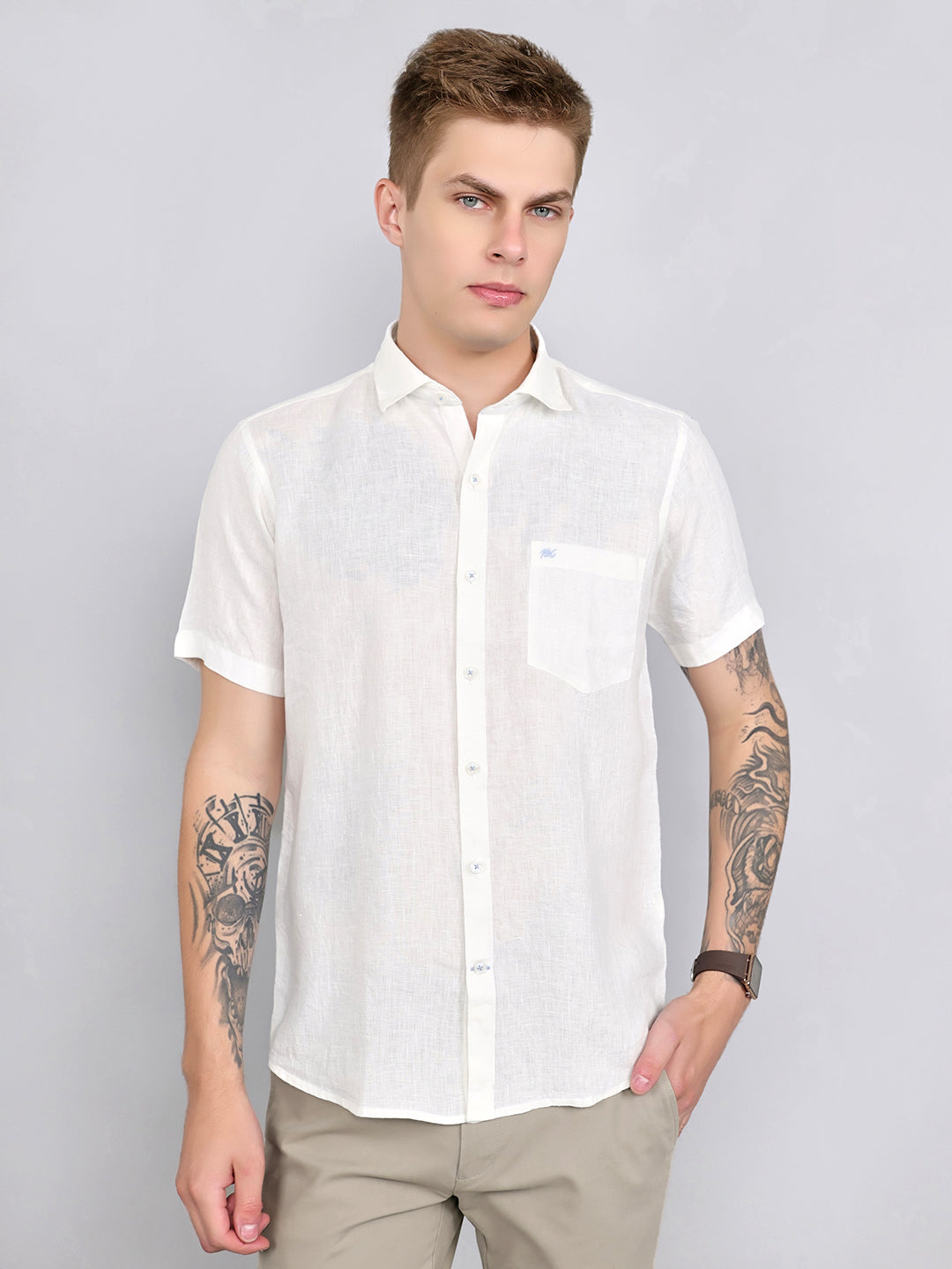 Monte Carlo Men Regular Fit White Shirt M