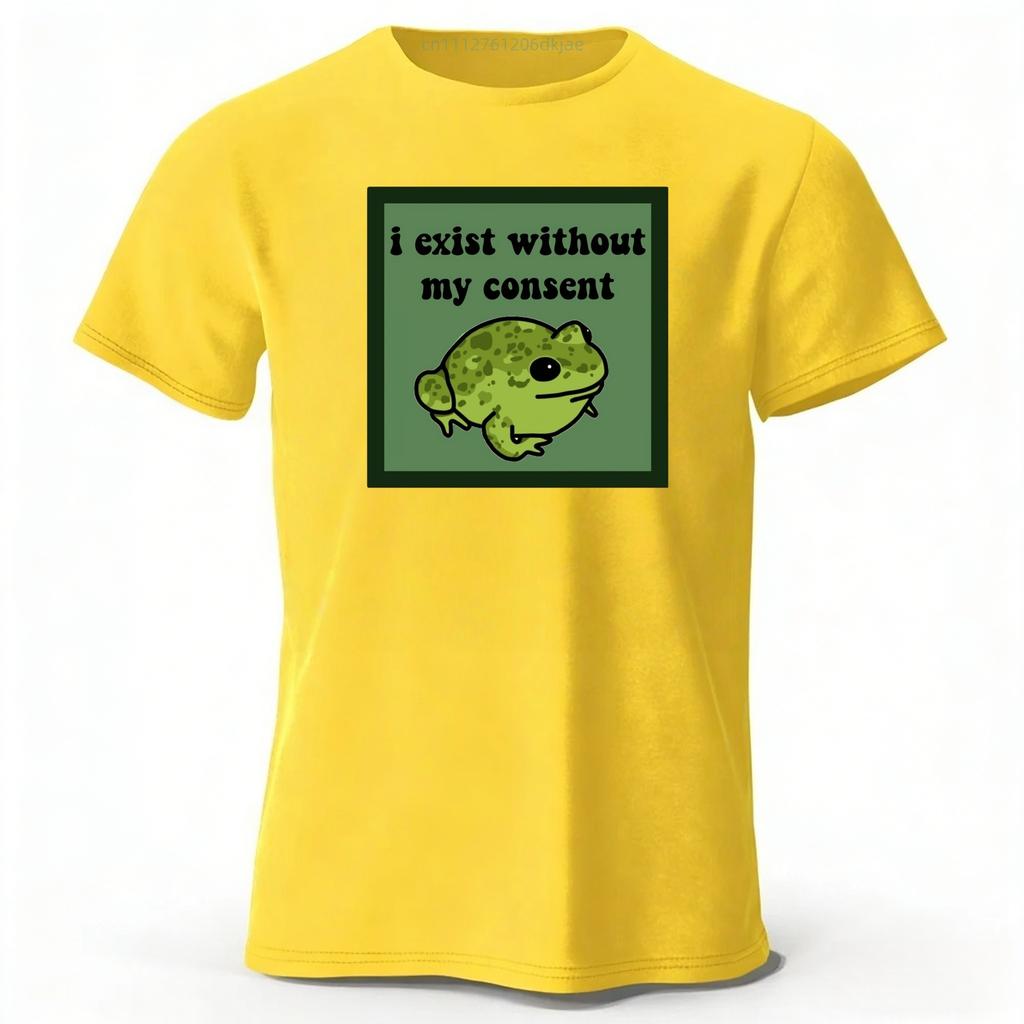 Lustiger Frosch Reine Baumwolle Bedruckt Kurzarm Herrenmode Neuer Stil Laufen Sport T-Shirt Locker Groß Weiches Oberteil