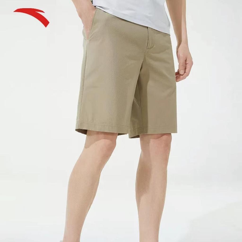 Anta Comprehensive Training Series Logo Letter Mid-Waist Straight Leg Woven Five-Point Shorts Men Shorts Moka-Khaki 152337531-2