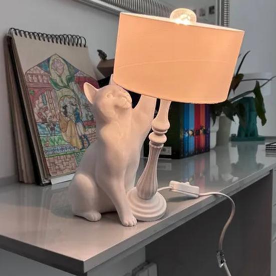 Naughty Cat Table Lamp 3D Printed Cat Tipping Night Light Creative Bedside Light for Living Room Bedroom Home Decor
