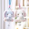 Plüschelefant mit Satin-Schal für Mädchen, Geschenk und Taschen-Schlüsselanhänger-Dekoration