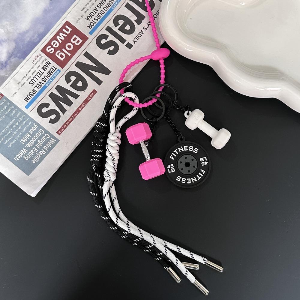 Mini Barbell Plates Key Chain Colorful Simulation Dumbbells Keyring Fitness Series Pendant  Gifts