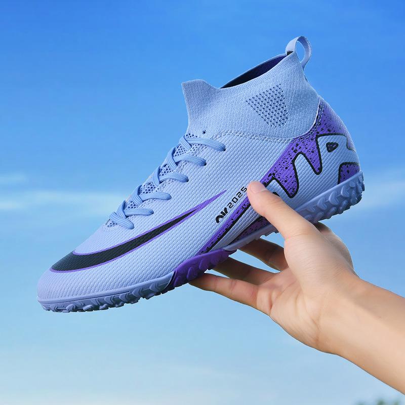 Football Shoes High Top Socks Shoes Men's and Women's AG Length and Short Nails Leather Foot Youth Student Manufacturer Football Shoes