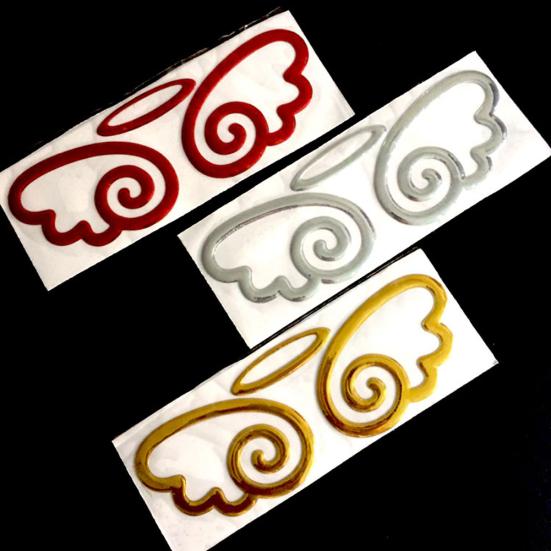 Car Styling Lovely 3D Angel Wings Sticker Vehicle Body Logo Decal Decoration