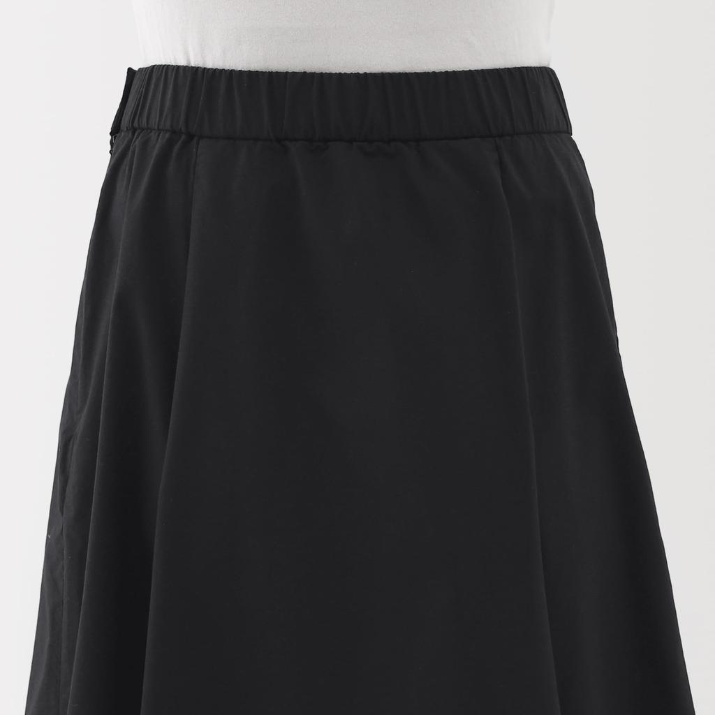 MUJI Women's Quick-Drying Broad Flare Skirt, Black, Size M, BE1VAA5S