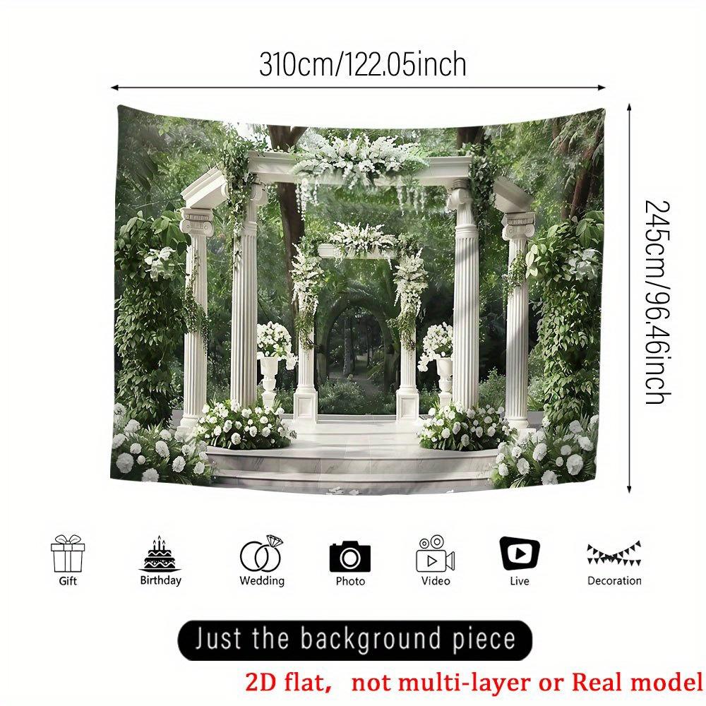 1Pcs White Arch Garden Landscape Scene Decoration Background Spring Backdrop Decorations For Photo Studio Photo Booth Party