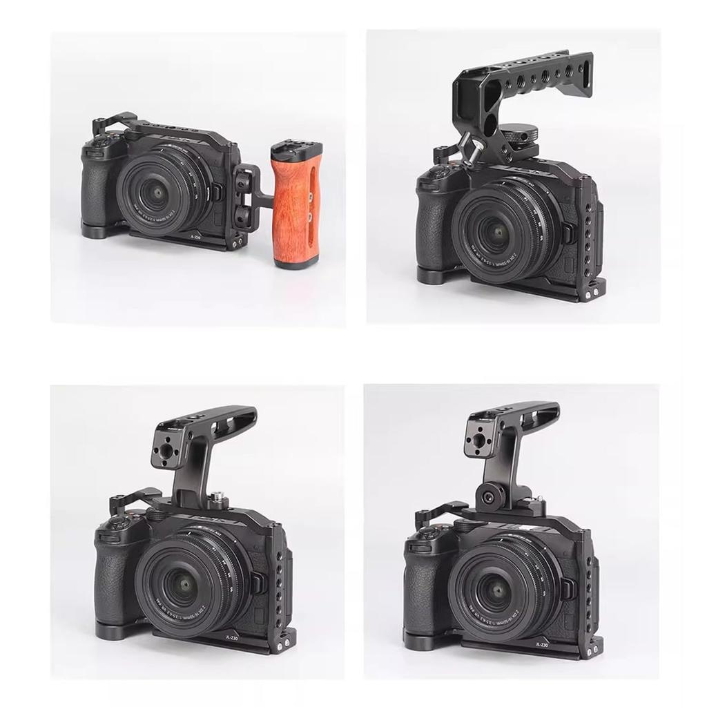 Asixxsix Z30 Camera Cage Aluminum Alloy Video Rig with Arca Port 1/4 3/8 Mounting Holes Hollow Design for Nikon Vlog Filmmaking