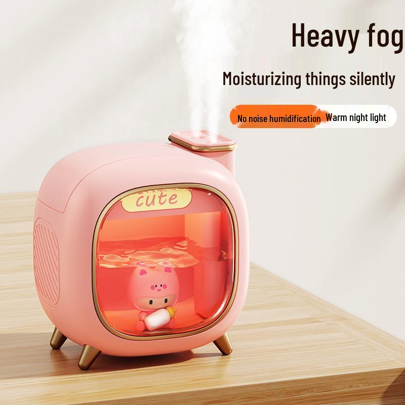 Cute Cat A205 USB Humidifier with Silent, Large Mist & Night Light for Desktop & Car