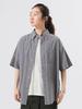 Beams Boy S/S Shirt, Boy Check, Big Button-Down Shirt, Women's, Gray Free
