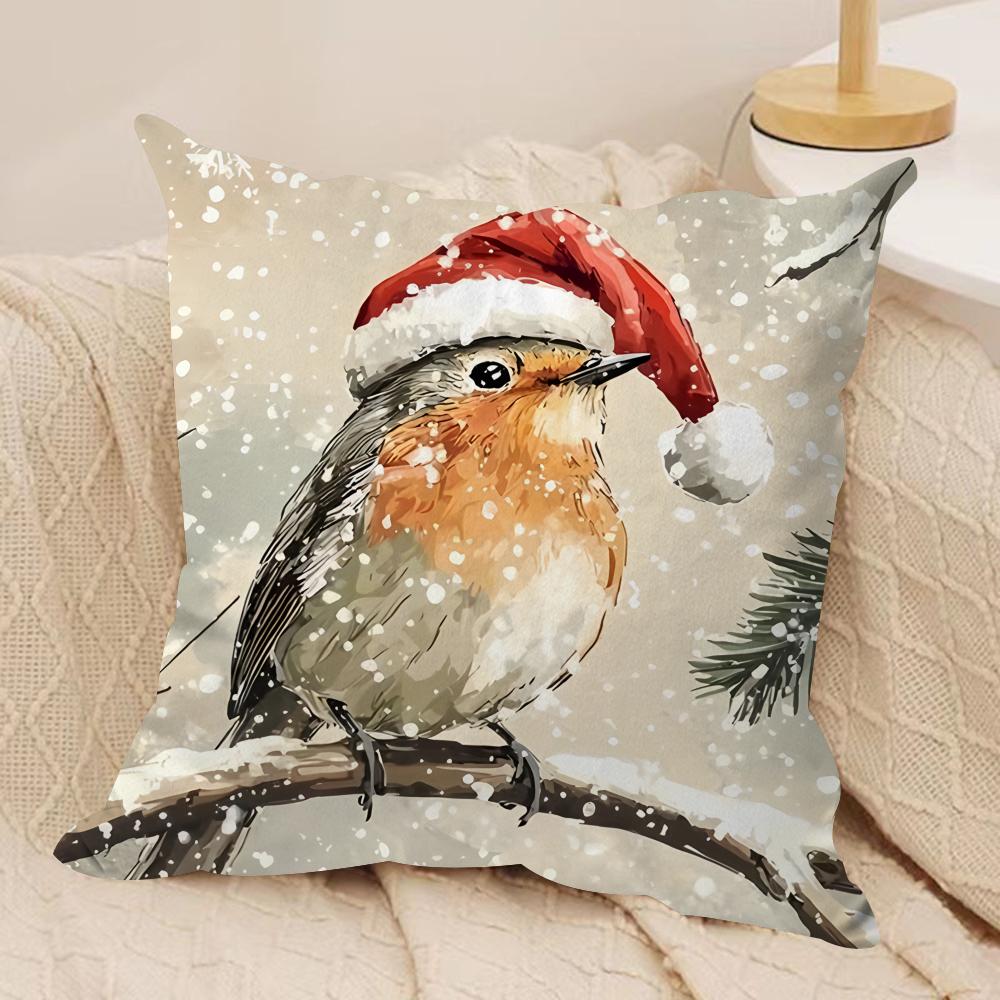 Animals Cute Retro Cartoon Cushion Cover Silky Short Plush Invisible Zipper Dustproof Sofa Pillow Case For Home Decor