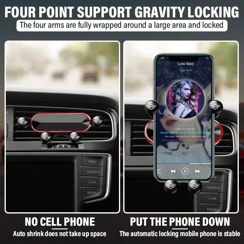 B4 A5 For Bmw Mini Gravity Car Phone Holder for Car Phone Holder Air Vent Clip Car Styling For MINI F54 F55 F56 R56 R60 SONE Roa