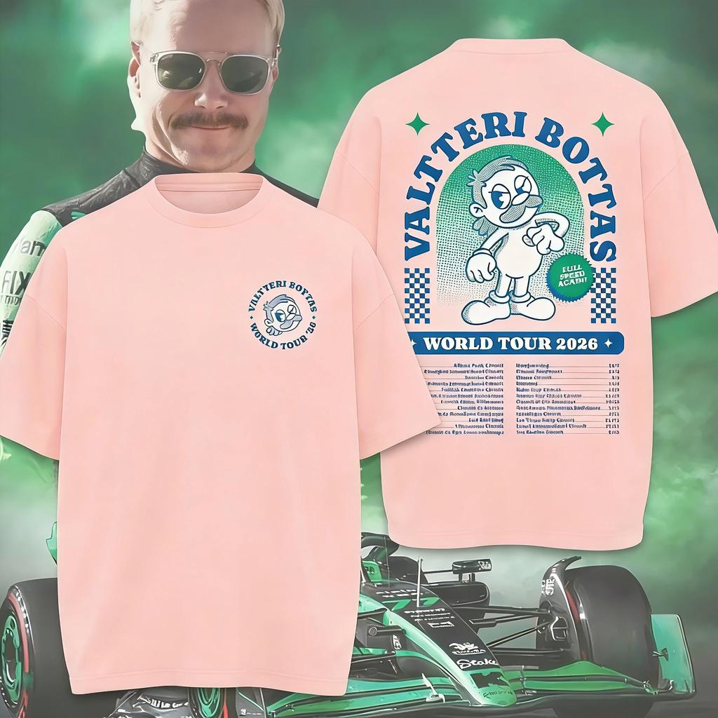Summer Fashion Trendy Tee Valtteri Bottas World Tour 2026 Universal Gift T-Shirt for Fans - Comfortable and Breathable Y2k Oversized Tshirt