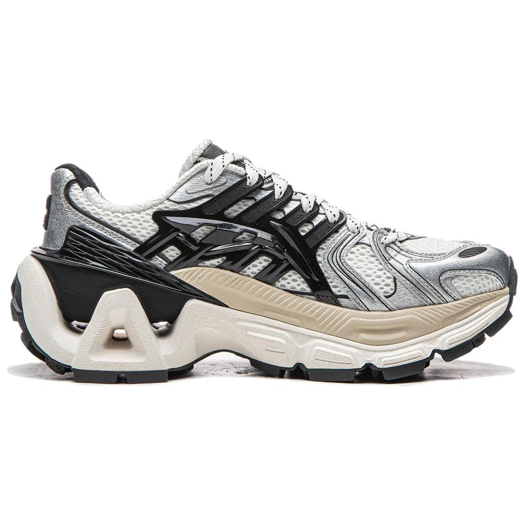 Li Ning Lijun Ace 3.0 Versatile Comfortable Durable Breathable Low-Top Dad Shoes Women sneaker Silver Black AZGW308-4