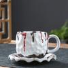 Classical Kiln Porcelain Mugs Hammer Pattern Cup Dining Table Coffee Mug Milk Cups Afternoon Tea Teacup Fruits Juice Container