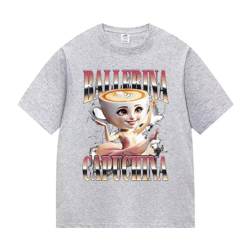 Italian Brainrot Ballerina Capuchina Funny Meme TShirt Unisex Women Fashion Harajuku TShirts Summer Hot Sale  T Shirts S