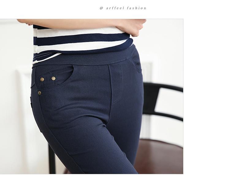 Women's Plus Size Spring Leggings with Buttoned Pockets - One Piece