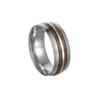 Wood Grain Inlaid Stainless Steel Wedding Ring 8mm Silver/black/men's Wedding Ring High Polished Anniversary Ring Comfortable
