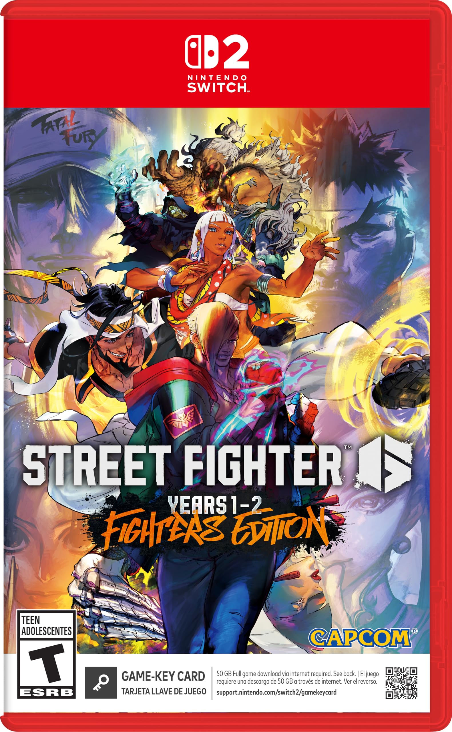

Street Fighter 6 Year Fighters Edition North Switch 2 1-2 (Import America) – (Game-Key Card) красный