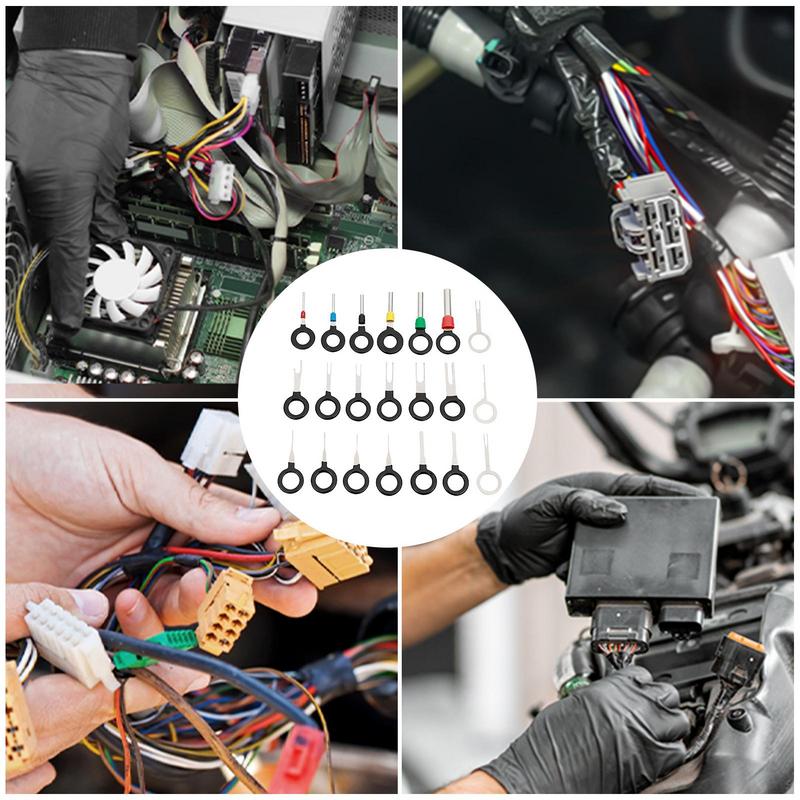 Electrical Pin Removal Tool Pin Connector Removal Tool Puller Pin Removal Tool 21 PCS Terminal Ejector Kit Depinning Tool For