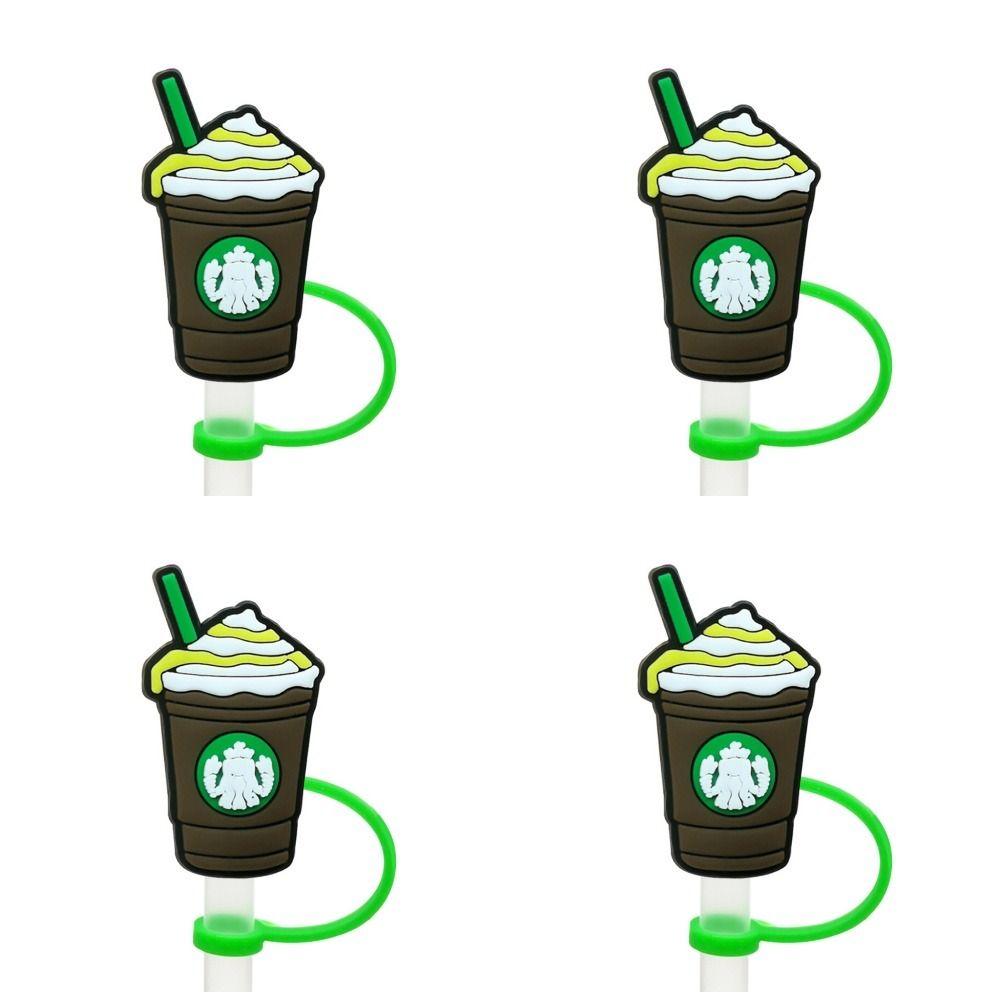 

1/4 шт. Защитные колпачки для кончиков питьевых соломинок, не содержащие БФА, Защитные колпачки для соломинок, Прочный силиконовый чехол для соломинки 4Pcs Style 3