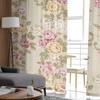 Blumenstrauß, Rosen, Blumen, gelb, rosa, Fenstervorhänge für Wohnzimmer, Küche, Türvorhang, transparente Vorhänge für Schlafzimmer