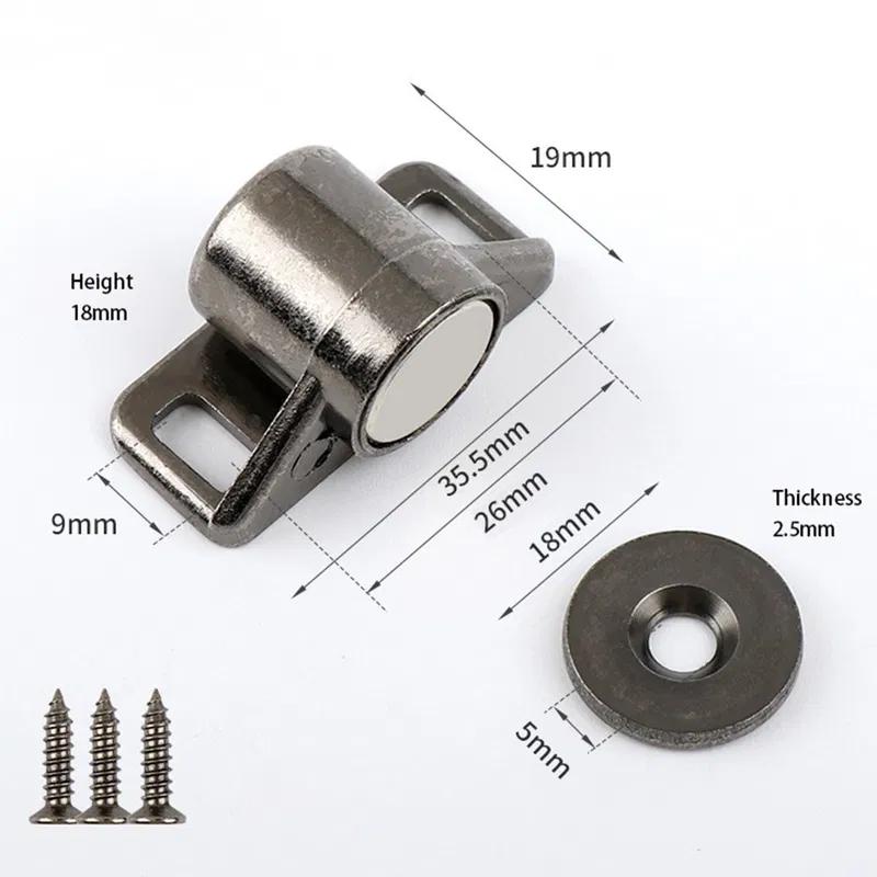 Magnetic Cabinet Latch Zinc Alloy Door Catch Furniture Door Stopper for Children Safety
