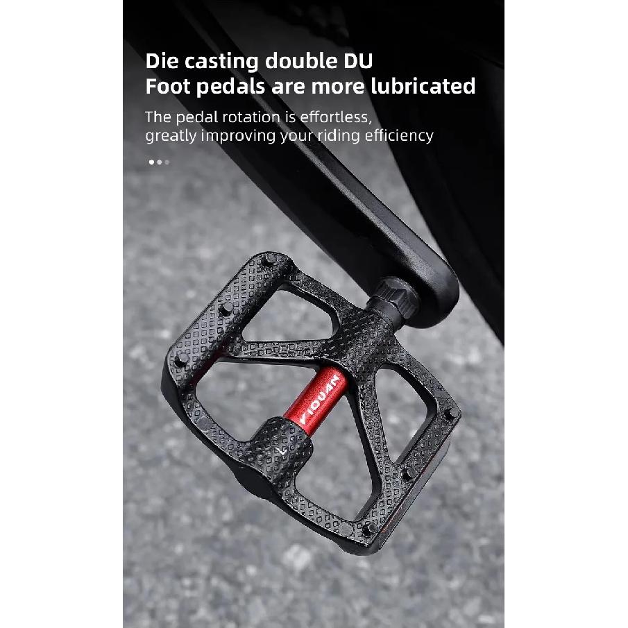 ESLNF Bearing DU Bicycle Pedal Aluminum Alloy Anti Slip MTB Road Bike Pedal Widen Pedals Profession Bike Accessories