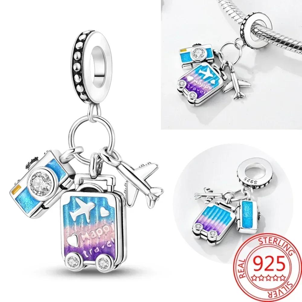 Neuer Kupfer-Lila Murano-Perlen Stiefmütterchen Blume Anhänger Charm Passend für Originalmarken Armband und Halskette Damenschmuck Geschenk