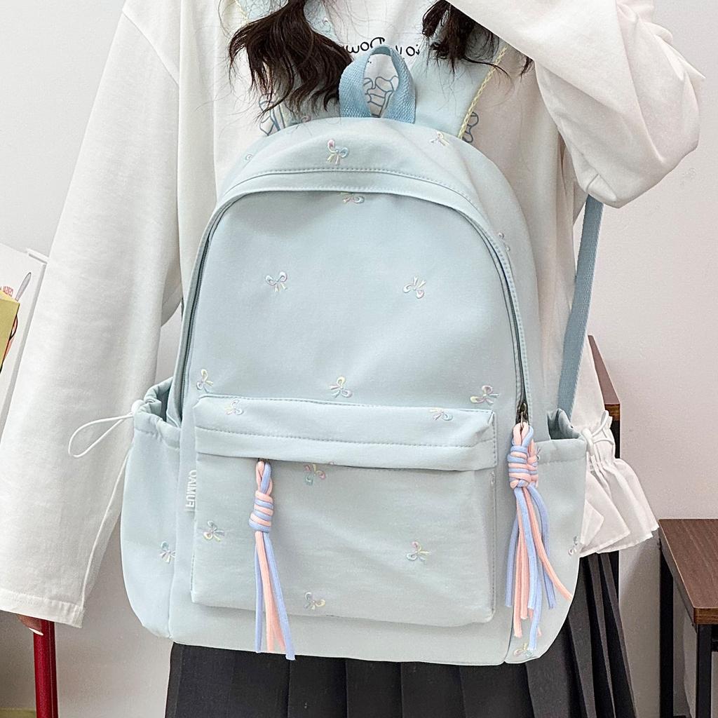 Schoolbag New High-value Small Fresh Cute Soft Girl Bow Travel Backpack Japanese Ins Sweet Student Backpack