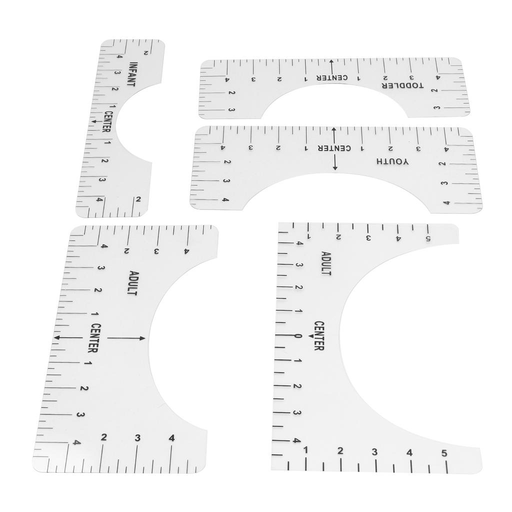 T Shirt Ruler Reusable PVC Shirt Guide Ruler Round Neck Alignment Ruler for Household Office