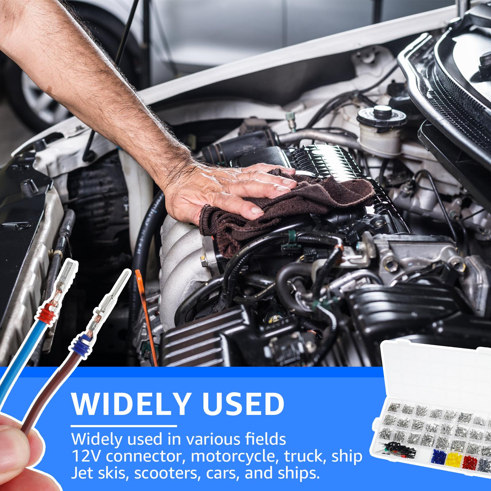 

480Pcs Car Terminal Removal Repair Tools 24Type Copper Wire Terminal Pin Kit with Connector Wire Seal and 18Pin Needle Extractor 480pcs