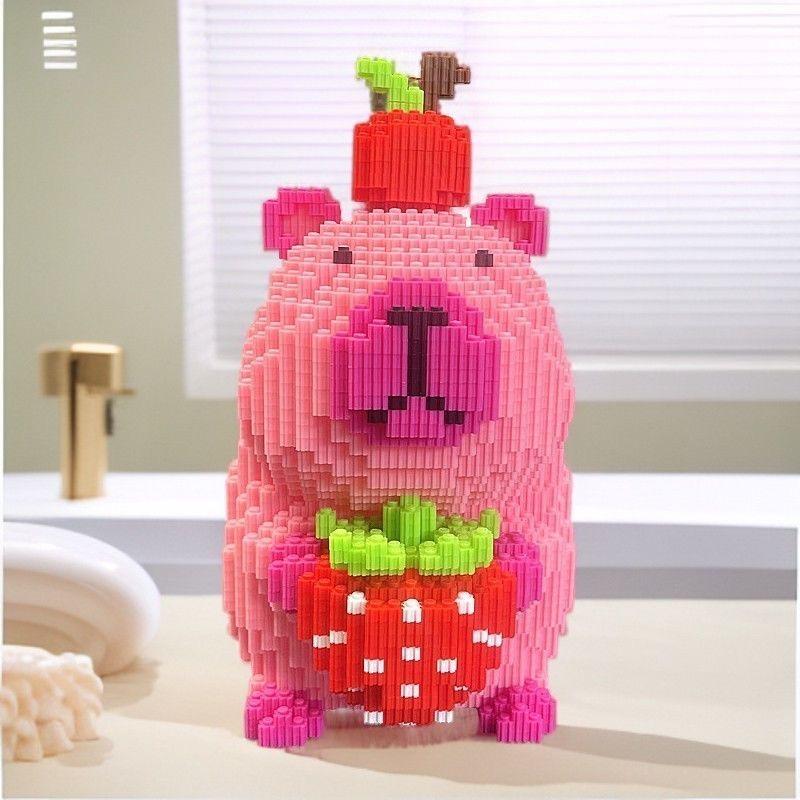 Cute Capibala Couple Building Blocks Toy Small Particle Bricks Children's Building Blocks Toy Boys and Girls Birthday Gifts