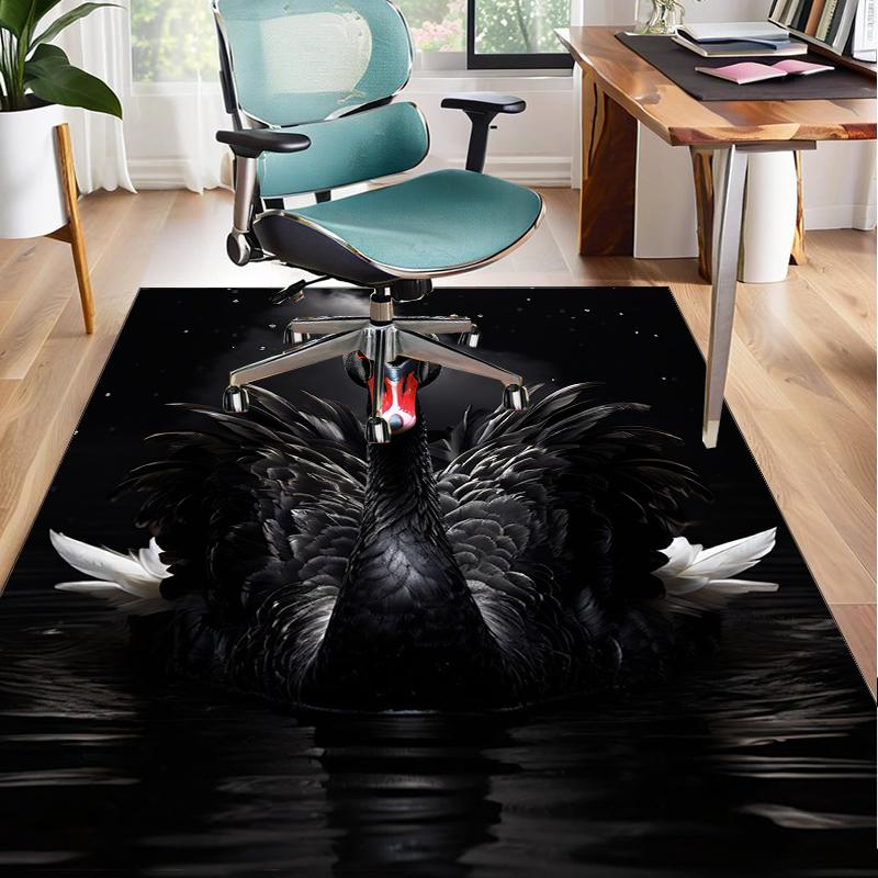 Swan And Lotus Fantasy Office Rug Chair Mat, Entryway Carpet, Suitable for Front Door, Bedroom, Living Room, Desk, Holiday Gift