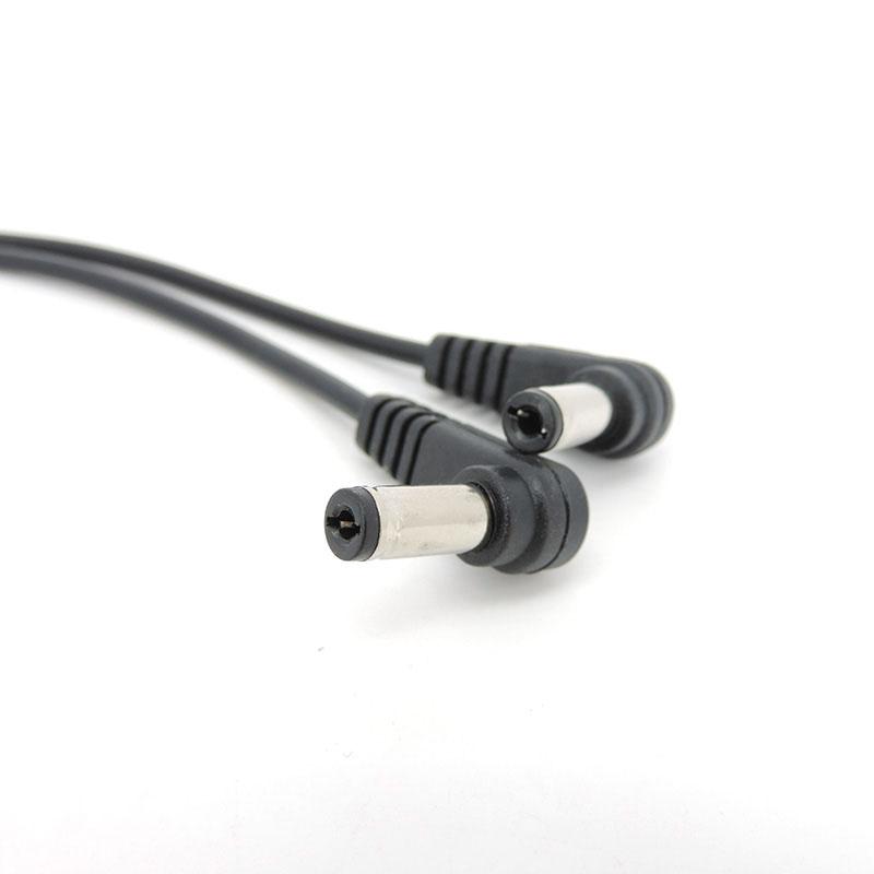 DC 1 Female to 2 way right Angled Male 5.5x2.1mm Power Splitter Adapter Plug Cable 12V For CCTV Camera LED Strip Light Connector