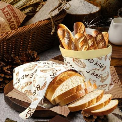 Reusable Beeswax Bread Bags for Freezer Refrigerator Natural Beeswax-Lined Cotton Storage Bag Freshness Keeper for Homemade Sourdough Bread