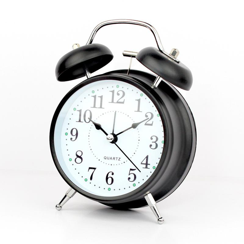 Simple 4-inch Ringing Alarm Clock for Students To Use for Home Bedside Silent Sweep Second Ringing Clock Clock Function Modern and Simple