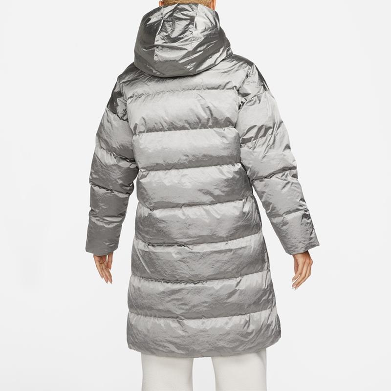 Nike Therma-Fit City Series Warm Glossy Solid Color Hooded Jacket Women Jacket Fog-Gray White DQ6879-014