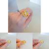Exquisite Adjustable Gold Plated Enamel Ring With Geometric Design For Unisex Fashion