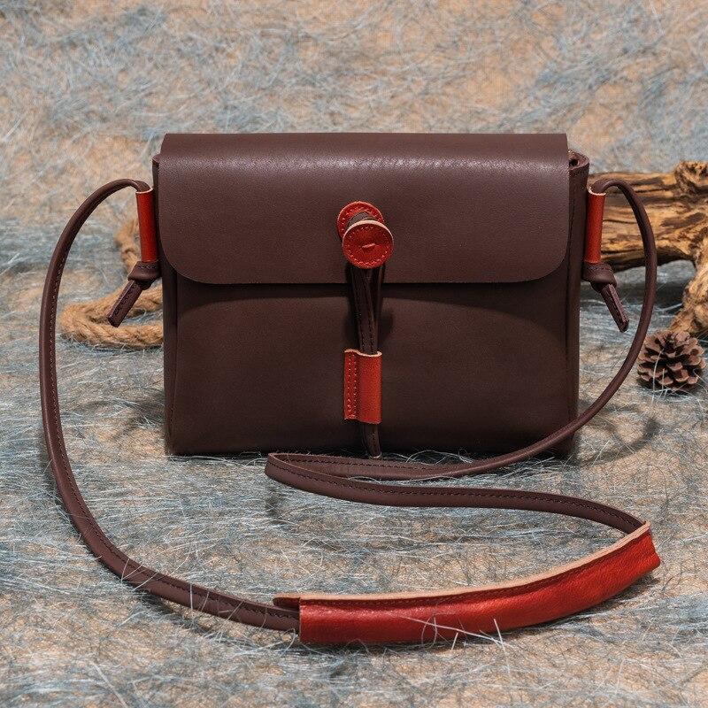 Johnature Wszechstronny Jednolity Kolor Rozrywka Prawdziwa Skóra Kobiety Mała Torba W Stylu Vintage Naturalna Prawdziwa Skóra Bydlęca Torby na Ramię i Crossbody