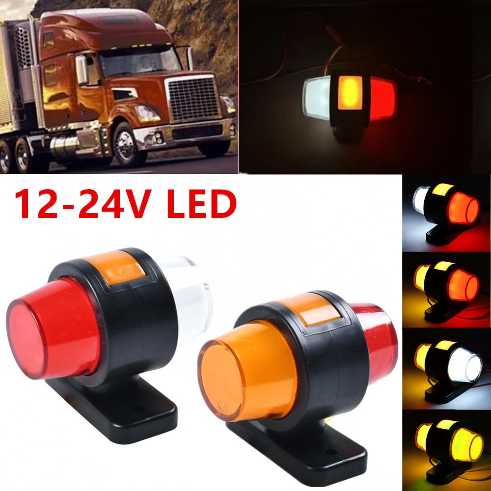 2PCS Double Face with Side Light Lorry Truck Outline LED Lamps Car Side Marker Lights Caravan Indicators Rear Warning Lamp