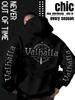 Sweatshirt Sportif Homme Rétro Gothique Emblème Épée Valhalla Impression Poignet Arrière Police Gothique Viking Hip Hop Hoodie Décontracté Street