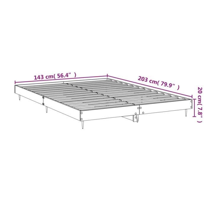 VidaXL Cadre de lit chêne sonoma 140x200 cm bois d'ingénierie 832248