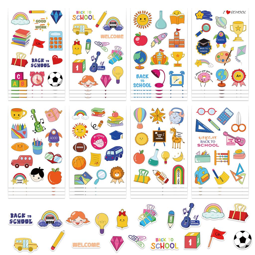 8 Cartoons Season Rewards Collage Group Stickers Handicraft Waterproof Matching Decoration Stickers DIY