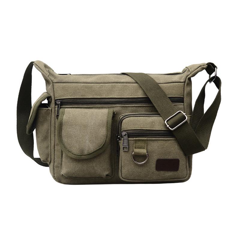High-End Men's Retro Canvas Messenger Backpack & Shoulder Sports Bag